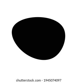 Pebble, stone or ink blot, blob. Mottle, speckle and stain icon. Liquid, fluid, gel drop design element. Ink stain irregular, random rounded shape