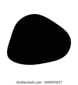 Pebble, stone or ink blot, blob. Mottle, speckle and stain icon. Liquid, fluid, gel drop design element. Ink stain irregular, random rounded shape
