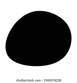 Pebble, stone or ink blot, blob. Mottle, speckle and stain icon. Liquid, fluid, gel drop design element. Ink stain irregular, random rounded shape