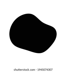 Pebble, stone or ink blot, blob. Mottle, speckle and stain icon. Liquid, fluid, gel drop design element. Ink stain irregular, random rounded shape