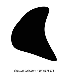 Pebble, stone or ink blot, blob. Mottle, speckle and stain icon. Liquid, fluid, gel drop design element. Ink stain irregular, random rounded shape