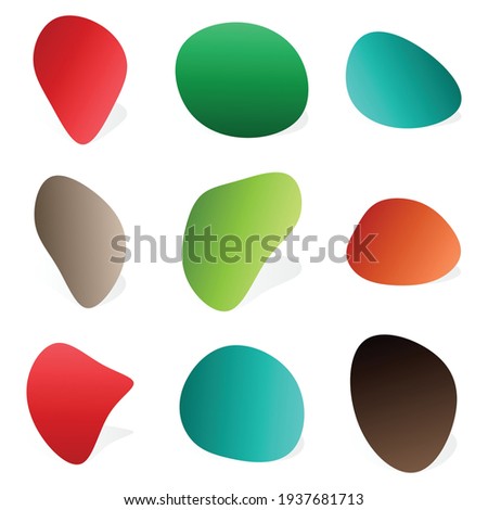 Pebble, stone or ink blot, blob. Mottle, speckle and stain icon. Liquid, fluid, gel drop design element. Ink stain irregular, random rounded shape