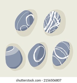 pebbles from the beach without background