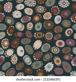 Pebbles River Beach Stones Gemstones Geometric Mandala Seamless Texture