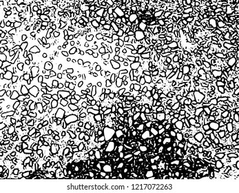 Pebbles stones texture. Trace black and white texture.