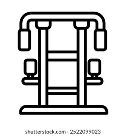 pec deck gym icon line vector design in trendy style