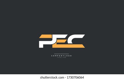 PEC Letter Logo Alphabet Design Icon Vector Symbol