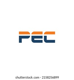 Logo con grabados PEC de color azul y naranja.