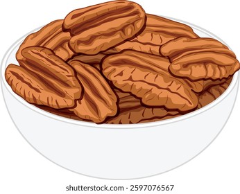 pecan bowl, Peeled pecan nuts in bowl.