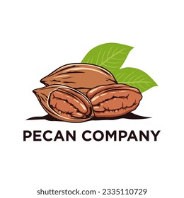 Pecan Design Element für Logo, Poster, Karte, Banner, Emblem, T-Shirt. Vektorgrafik