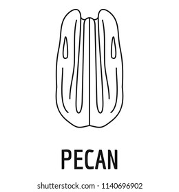 Pecan icon. Outline illustration of pecan vector icon for web design isolated on white background