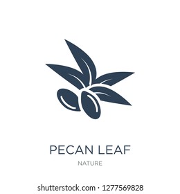 pecan leaf icon vector on white background, pecan leaf trendy filled icons from Nature collection, pecan leaf vector illustration