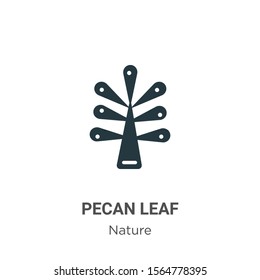 Pecan leaf vector icon on white background. Flat vector pecan leaf icon symbol sign from modern nature collection for mobile concept and web apps design.