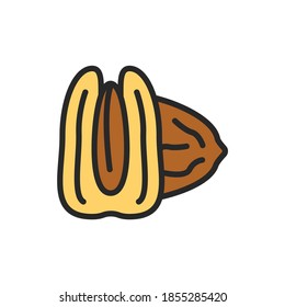 Icono de la línea negra de la tuerca marica. Elemento vector aislado. Esbozo pictograma para página web, aplicación móvil, promoción.