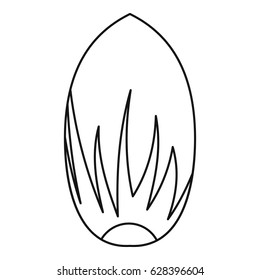 Pecan nut icon in outline style isolated on white background vector illustration