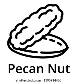 Pecan nut icon. Outline pecan nut vector icon for web design isolated on white background