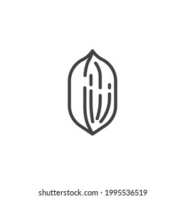 Pecan nut line icon. linear style sign for mobile concept and web design. Pecan shell outline vector icon. Symbol, logo illustration. Vector graphics