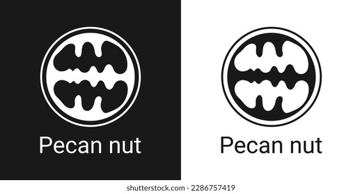 Pecan nut linear icon, outline vector sign, linear icon, isolated on white background. Logo illustration