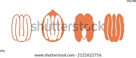 Pecan nut logo. Isolated pecan nut on white background 商業照片 © 