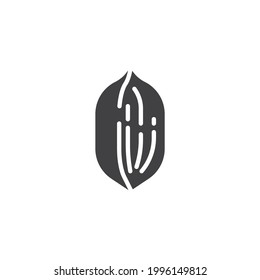 Pecan nut vector icon. filled flat sign for mobile concept and web design. Pecan shell glyph icon. Symbol, logo illustration. Vector graphics