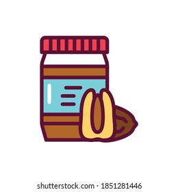 Pecan paste color line icon. Isolated vector element.