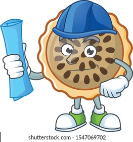 pecan pie architect with cartoon character shape
