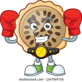 pecan pie with boxing mascot for icon character