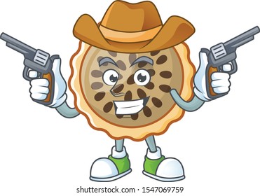 pecan pie with cowboy mascot for icon character