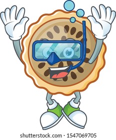 pecan pie diving with cartoon character shape