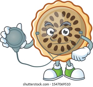 pecan pie with doctor mascot for icon character