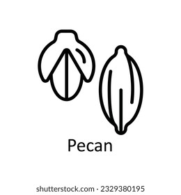 Pecan Vector outline Icon Design illustration. Food and Drinks Symbol on White background EPS 10 File 