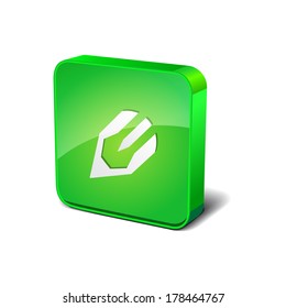 Pecil 3d Rounded Corner Green Vector Icon Button