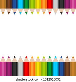 Pecil colors for school or kids background. Pencil colors with white background isolated.