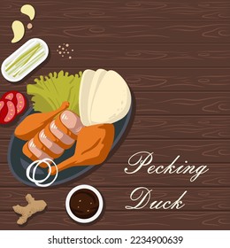 pecking duck flat style illustration vector design