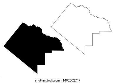 Pecos County, Texas (Counties in Texas, United States of America,USA, U.S., US) map vector illustration, scribble sketch Pecos map