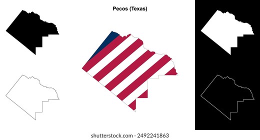 Pecos County (Texas) outline map set