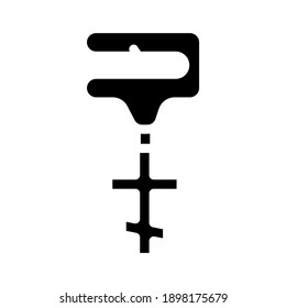 pectoral cross glyph icon vector. pectoral cross sign. isolated contour symbol black illustration