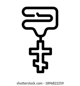 pectoral cross line icon vector. pectoral cross sign. isolated contour symbol black illustration