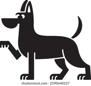 A peculiar dog silhouette vector