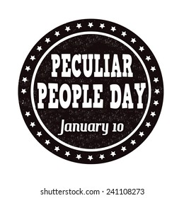 Peculiar people day day grunge rubber stamp on white, vector illustration