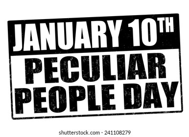 Peculiar people day day grunge rubber stamp on white, vector illustration