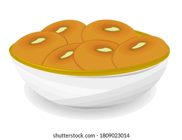 Peda Indian Sweets or Mithai Food Vector