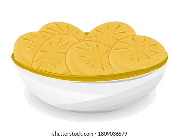 Peda Indian Sweets or Mithai Food Vector