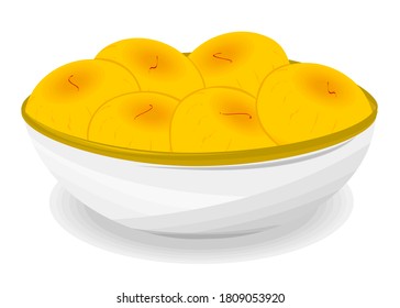 Peda Indian Sweets or Mithai Food Vector