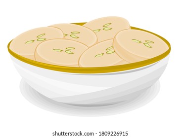 Peda Indian Sweets or Mithai Food Vector