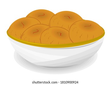 Peda Indian Sweets or Mithai Food Vector