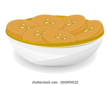 Peda Indian Sweets or Mithai Food Vector