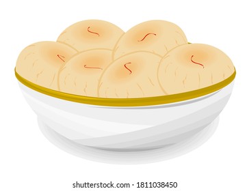 Peda Indian Sweets or Mithai Food Vector