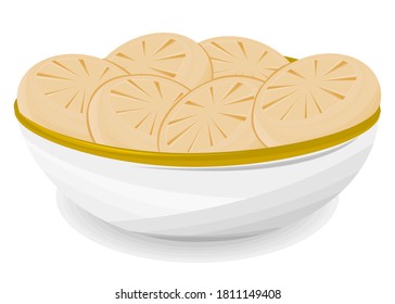 Peda Indian Sweets or Mithai Food Vector