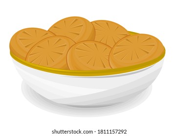 Peda Indian Sweets or Mithai Food Vector